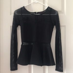 Sexy black peplum top